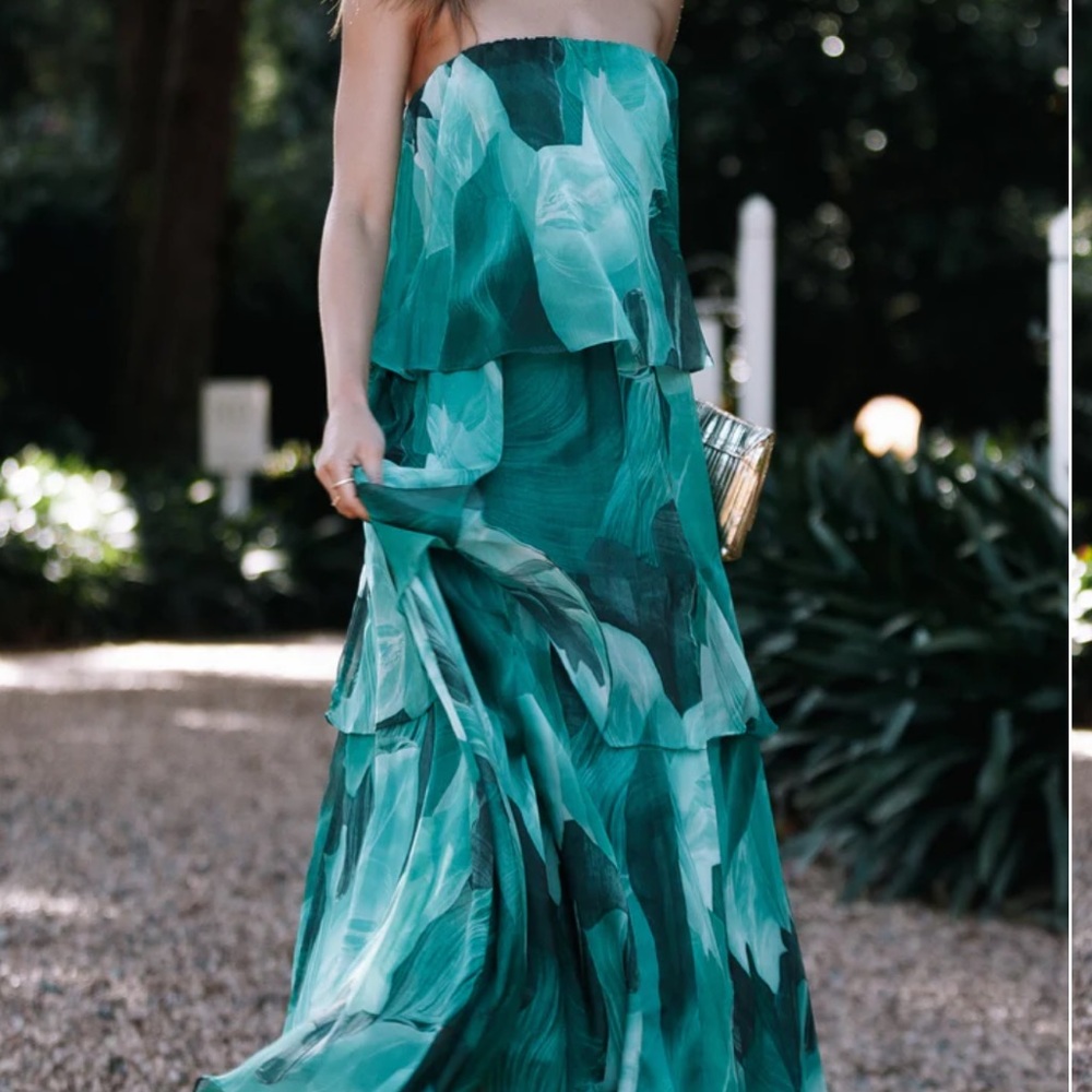 Petal & Pup Strapless Green Dress